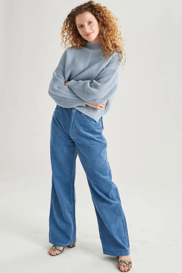 24 Colours Corduroy pants blue