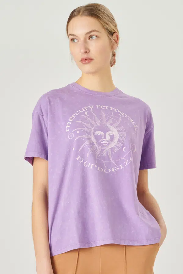 24 Colors T-shirt with sun print purple
