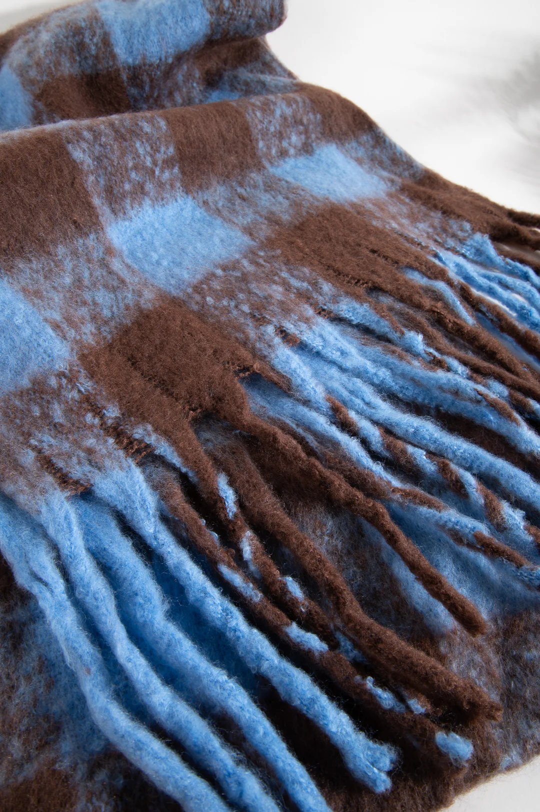 24 Colours Schal kariert blau braun