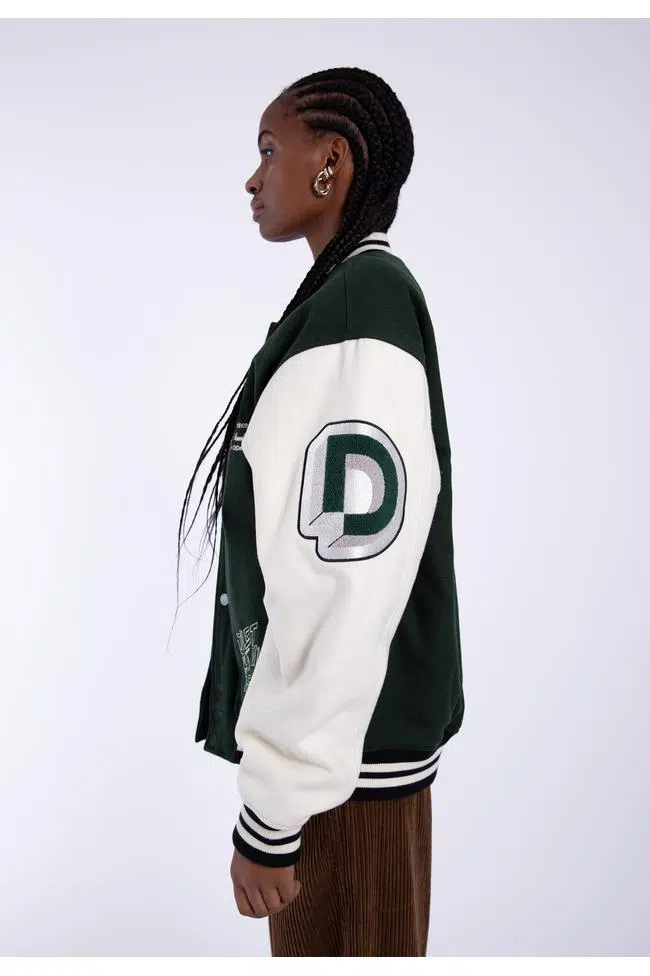 Dr.Denim Baseballjacke Annivarsity Green Patched